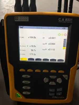 Chauvin Arnoux C.A 8331 güç kalitesi analizörüyle kompresör güç ölçümü